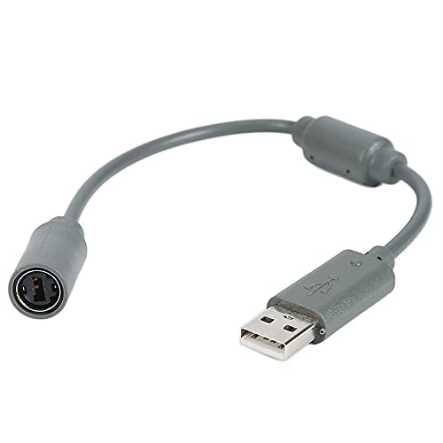 Gamer Gear Wired Controller Breakaway Cable Compatible with Xbox 360 - USB Adapter Lead - Replacement USB Cable Prevent Accidental Damage - Grey Breakaway Cable Works with PC Games