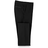Paul Fredrick Men's Wool Stretch Flat Front Tuxedo Pants