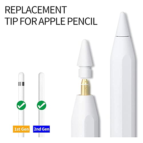 JESWO 5 Pack Puntas para Apple Pencil Pro/2ª Gen/1ª Gen/USB-C | Apple Pencil Tips de Alta Sensibilidad y Resistente al Desgaste, Compatible con iPad Pro/Air/Mini, Blanco