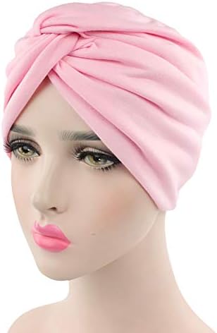 meiyuan Women Solid Color Pleated Turban Cap Head Scarf Wrap