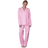 PajamaGram Pajamas for Women Soft - Cotton Jersey Ladies Pajamas, Pink, M, 8-10