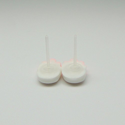Pink Popsicle Studs, Plastic Post Earrings, Hypoallergenic for Metal Sensitive Ears - Thumbnail 2