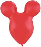 2 MICKEY MOUSE EARS Head 15 Bright RED Party LATEX Helium Quality Balloons by Lgp