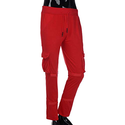 LISTHA Zipper Pocket Sports Pants Mens Personal Elastic Smallfoot Trousers Red - Thumbnail 4