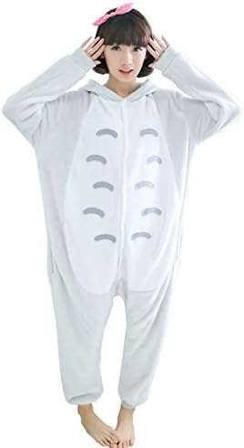 Tramii Women's Flannel Comfort Onesie Pajamas Loungewear - M: 159 - 168cm (5.2' - 5.5') height, Grey Cat