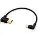 BSHTU Gold Plated Angled USB C Cable Extension 90 Degree Type C to USB 3.0 Right Angle Male Converter Data Sync Charging USB-C Adapter Cord (USB 3.0 Left)