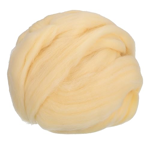 uxcell Needle Felting Wool, 8.5 Oz Nature Fibre Wool Yarn Roving for Wet Felting, Handcrafts, DIY Materials (Light Apricot)