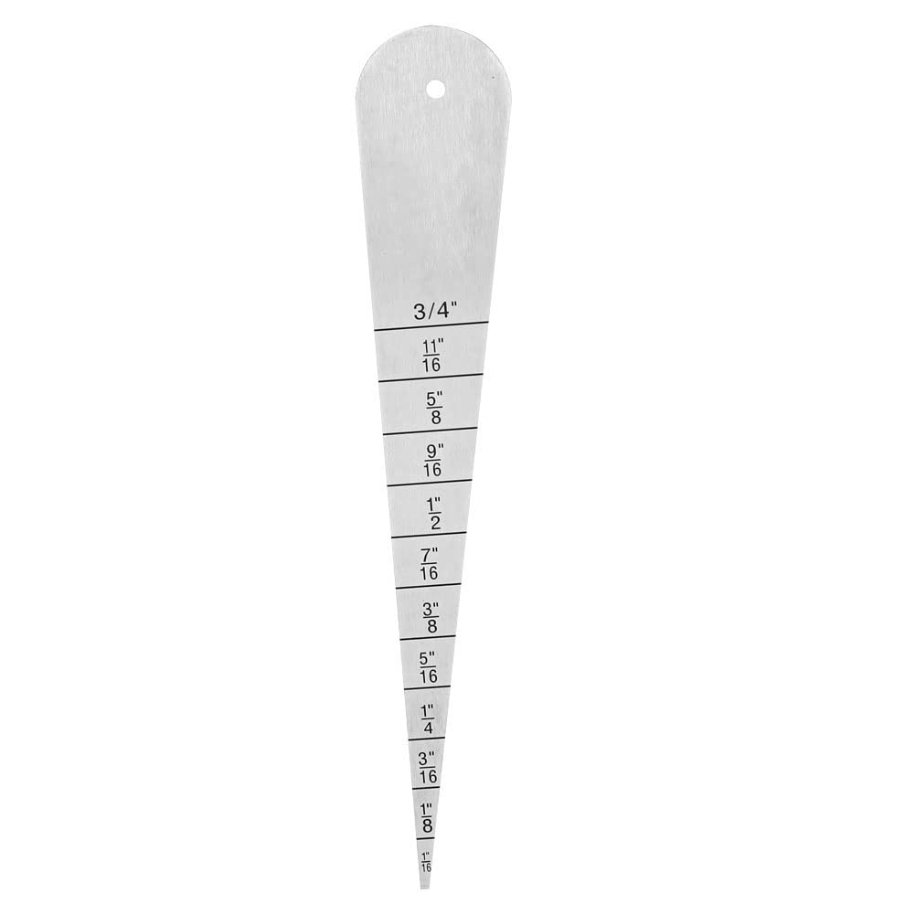 Double Sided Stainless Steel Taper Gauge, Metric 2-20mm Imperial 1/16-3/4in Gap Feeler Rule Precision Wedge Gauge for Automotive Machining Woodworking Metalworking