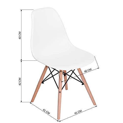 HOMYCASA-Homy-casa-sedie-in-plastica-Ufficio-Lounge-sedie-da-Pranzo-in-Legno-Bianco-CTN-of-4