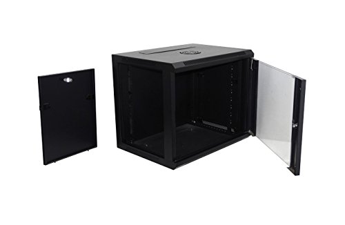 9U-High 18''-Deep 19''-Wide Wallmount Cabinet Enclosure Network Rack Locking Glass Door
