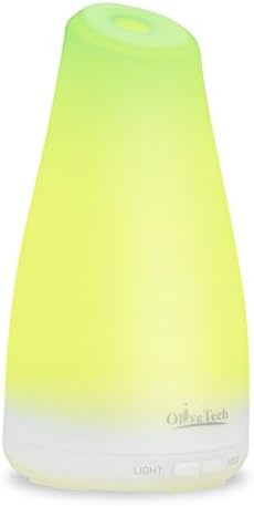 OliveTech Essential oil diffuser, 150ml Aromatherapy Diffuser Ultrasonic Cool Mist Aroma Humidifier with Adjustable Mist Mode,7 Color Changing LED Lights and Waterless Auto Shut-off