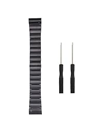 Garmin Fenix 3 Fenix 3 HR correa de reloj, shangpule Metal de acero inoxidable Reemplazo correa de reloj inteligente pulsera de eslabones con cierre plegable de doble botón para Garmin Fenix 3 Fenix 3 HR Quatix 3 Tactix Bravo, Negro