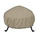 SunPatio Fire Pit Cover Round, Outdoor Fire Pit Table Cover, Heavy Duty Waterproof Fire Bowl Cover, Patio Ottoman Cover with Drawstring, All Weather Protection, 32