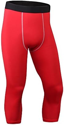 Men's Skinny Fitness Running Shorts 3/4 Compression Base Layer Tights Fitness Pants