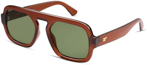 Amazon.com: VANLINKER Retro Aviator Polarized Sunglasses for  display picture 1
