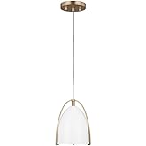 Sea Gull Lighting Norman-1 Light Mini-Pendant-Satin Brass Finish-LED Lamping Type