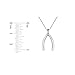 GlitterLounge 925 Silver Wishbone Pendant Necklace High Quality Brilliant Anti-Tarnish Rhodium Mirror Finish Adjustable 16