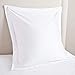 Euro Sham Covers 24x24 Set of 2 White 600 Thread Count 100% Egyptian Cotton Pack of 2 Euro 24x24 Pillow Covers Cushion Cover Cases Soft Skin Friendly European Size Decorative Square Pillow Shams
