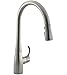 KOHLER K-596-Vs Simplice High-Arch Single-Hole Or Three-Hole, Single Handle, Pull-Down Sprayer Kitchen Faucet, Vibrant Brushed Stainless With 3-Function Spray Head, Sweep Spray And Docking Spray Head Technology primary