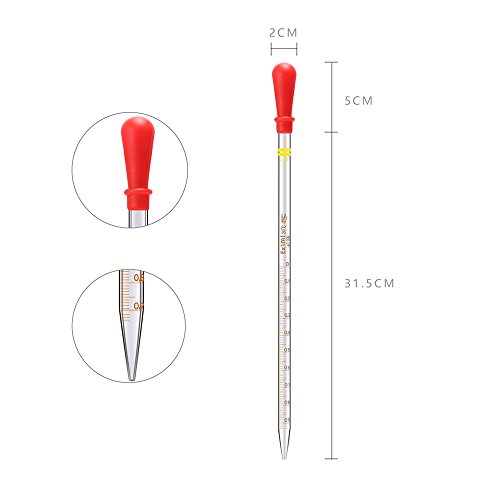 Thick Glass Graduated Dropper Pipettes with Caps Set of 5(1ml 2ml 3ml 5ml 10ml) - Thumbnail 2