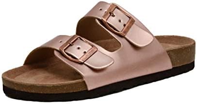 CUSHIONAIRE Girls’s Lane Cork Footbed Sandal with +Consolation
