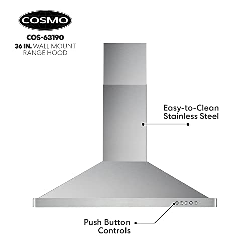COSMO 63190 36 in. Wall Mount Range Hood with Ducted Convertible