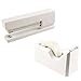 JAM PAPER Office & Desk Sets - 1 Stapler & 1 Tape Dispenser - White - 2/Pack