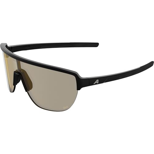 ALPINA RAM II Q-LITE – sports glasses for women and men, with enhanced contrast lenses, lightweight and unbreakable, for cycling, running, or outdoor activities - black matt (yellow) - M