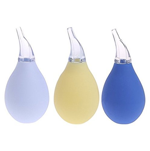 Jsentai Set of 3pcs Premium Nasal Aspirator for Baby Profesional Infant Toddlers Nose Cleaner Food Grade Bulb Syringe Reusable Booger Sucker Remover Best for Infant Nose Congestion Relief