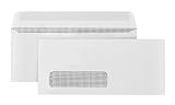 500 Number 10 Single Window Envelopes - Thick Gummed Seal - Designed for Secure Mailing of Quickbooks Checks, Invoices, Business Statements, Personal Letters - 4 1/8 x 9 1/2