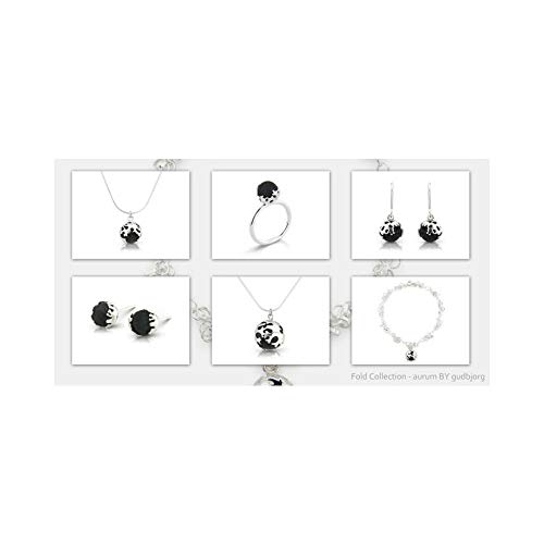 FOLD-Necklace-Medium-in-Lava-and-925-Sterling-Silver-necklace-handcrafted-in-Iceland-from-silver-and-lava