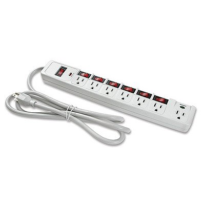 7 OUTLET SURGE PROTECTOR W/INDIVIDUAL SWITCHES