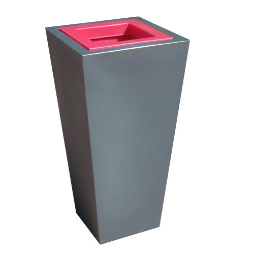 Green City Stark S Square Plant Pot with Water Reservoir Plastic Anthracite/Raspberry