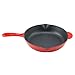 Zelancio Enamel Cast Iron Skillet 10 inch Oven Safe Smooth Surface Fry Pan. Perfect for Steak, Fajitas, Eggs, and So Much More! (Cayenne Red)