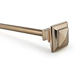 Geometric Pyramid in Warm Gold, Curtain Rod by Sheffield Home, 66''-120''