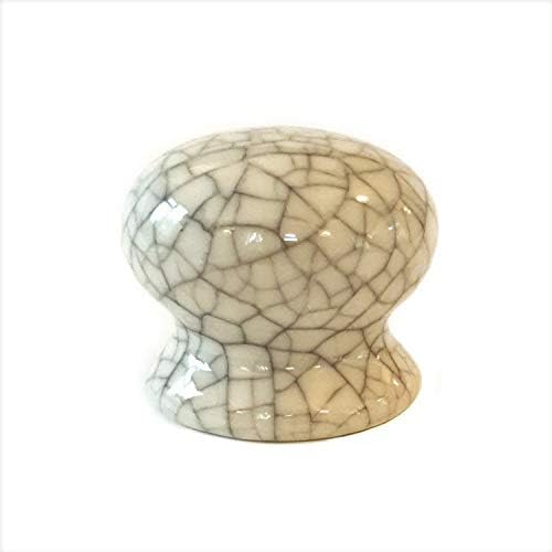 French Furniture Fittings Set of 6 Ceramic Knobs Cream Crackle Glaze (FFF), Kitchen Cabinet Cupboard Door knobs, Cupboard - Image 3