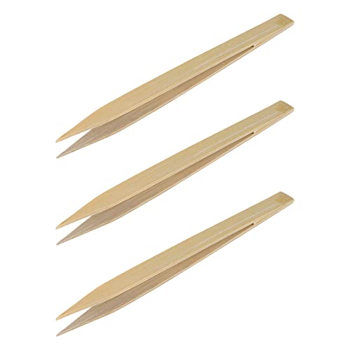 HNGSON Wooden Tweezers 5.5-Inch Length 3PCS for Gold Leaf Sheets,Gold Flake,Craft