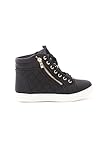 Soho Shoes New Women's Quilted Zipper High Top Lace Up Sneaker