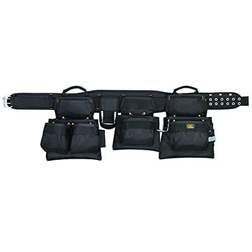 Custom Leathercraft 5605M Black, 18-Pocket, 5-Piece, Professional Carpenters Combo by Custom Leathercraft