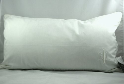 Lauren Ralph Lauren 27 X 14 White Cotton Monogram Throw Pillow