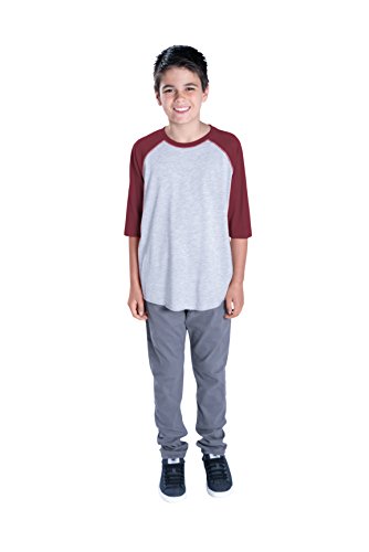 LAT Apparel Youth 100% Cotton Blank Vintage Tee 3/4 Sleeve T-Shirt