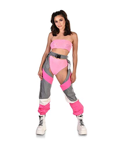iHeartRaves Now U See Me Reflective Chaps (Neon Pink, Small) - Thumbnail 3