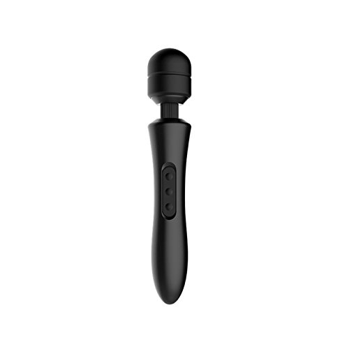 Electric Wand Massager - Personal Wand Massage For Women with 20 Vibrations with Level 8 Powerful Speeds for Muscle Aches and Sports Recovery , Black