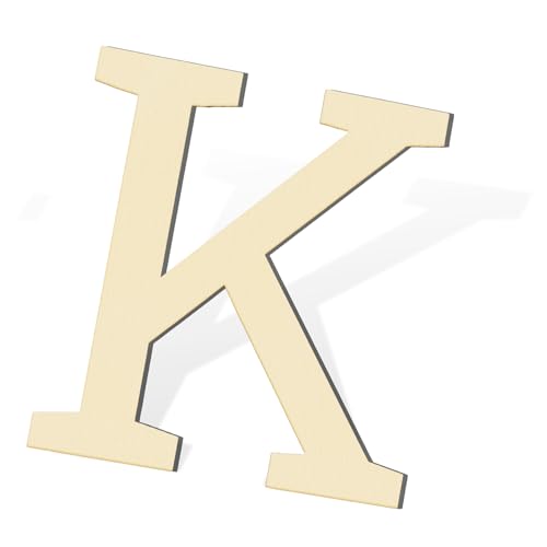 Wooden Letters for Wall Decor 12 Inch Large Wooden Letter K for Crafts Unfinished Blank Alphabet Wood Letters DIY Paint Home Party Wedding Decorations
