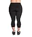 Zerdocean Women's Plus Size High Waist Tummy Control Yoga Capris Black 3X