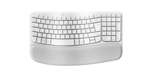 Logitech Wave Keys kabellose ergonomische Tastatur - Weiß, Skandinavisches QWERTY-Layout