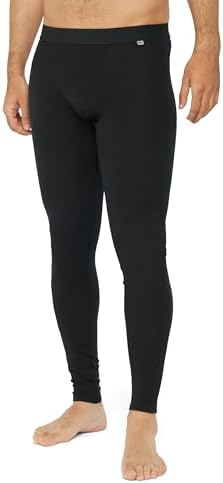 Essentials by Seven Apparel Men's Thermal Pants, Black, Medium at