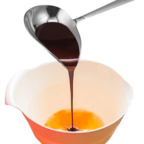 Longay Stainless Steel Sauce Drizzle Spoon With Spout Gravy & Sauce Ladles For Kitchen (B)