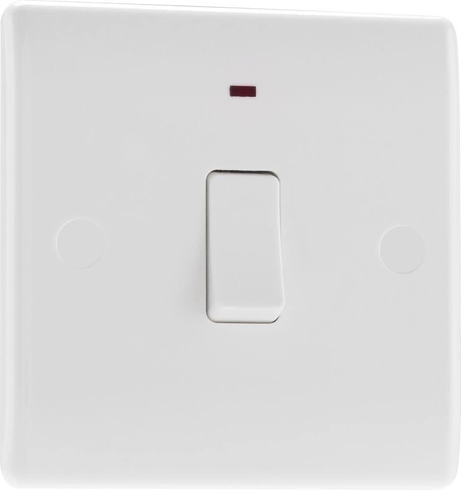 BG Electrical Nexus 800 Double Pole Switch LED Indicator 20A White Moulded 831