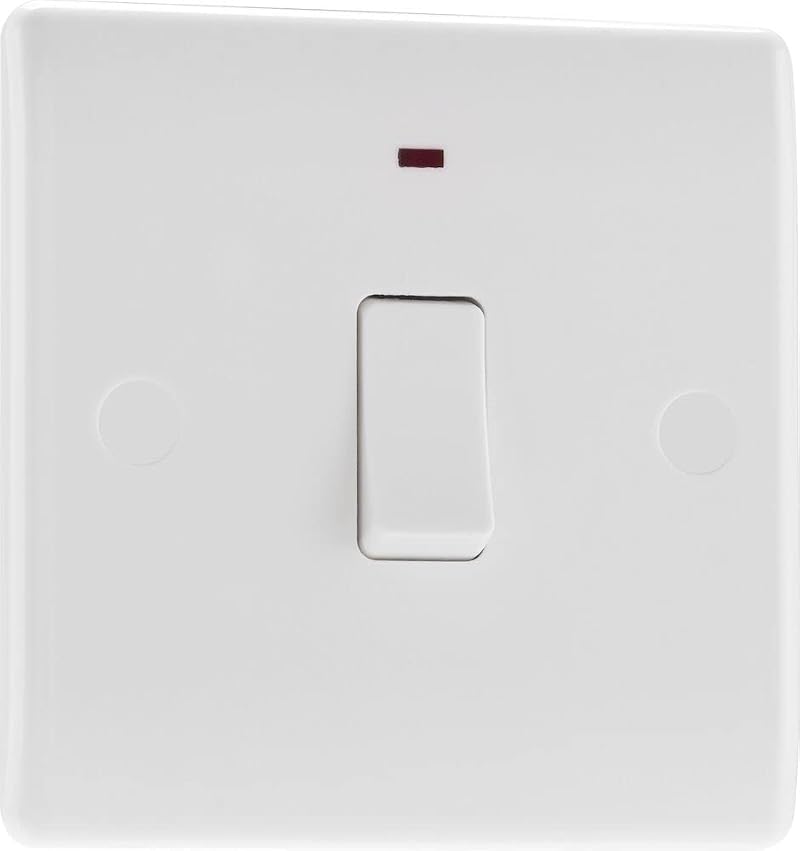 BG Electrical Nexus 800 Double Pole Switch LED Indicator 20A White Moulded 831